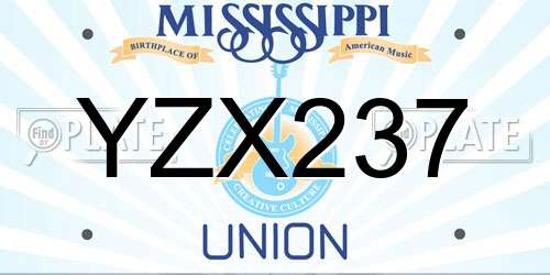 YZX237 Mississippi License Plate