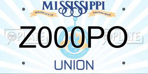 Z000PO Mississippi License Plate