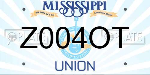 Z004OT Mississippi License Plate
