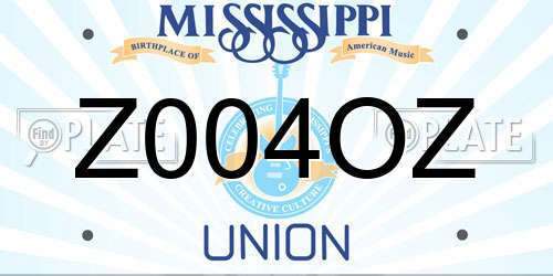 Z004OZ Mississippi License Plate