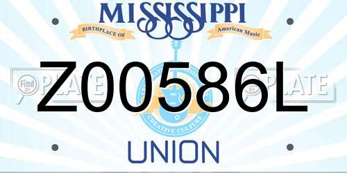 Z00586L Mississippi License Plate