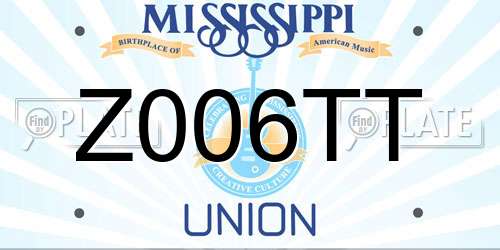 Z006TT Mississippi License Plate