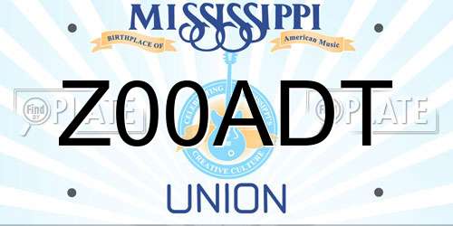Z00ADT Mississippi License Plate