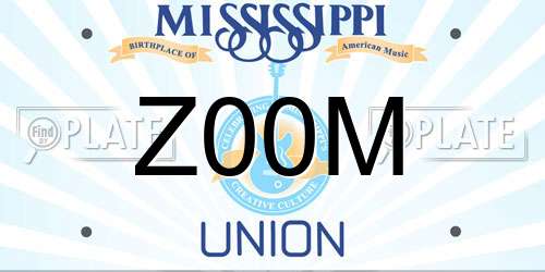 Z00M Mississippi License Plate