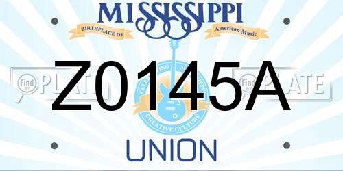 Z0145A Mississippi License Plate