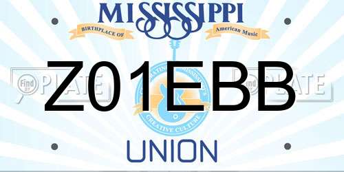 Z01EBB Mississippi License Plate
