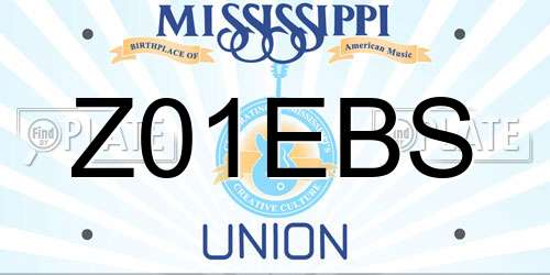 Z01EBS Mississippi License Plate