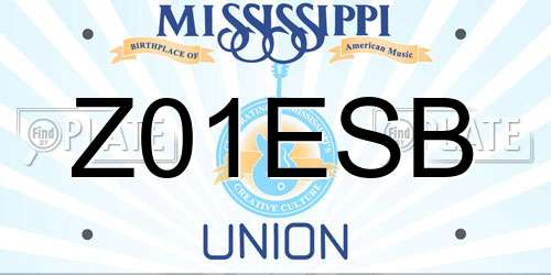 Z01ESB Mississippi License Plate