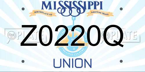 Z0220Q Mississippi License Plate