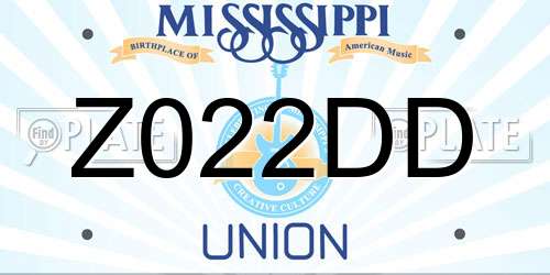 Z022DD Mississippi License Plate