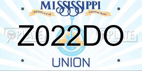 Z022DO Mississippi License Plate