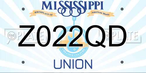 Z022QD Mississippi License Plate