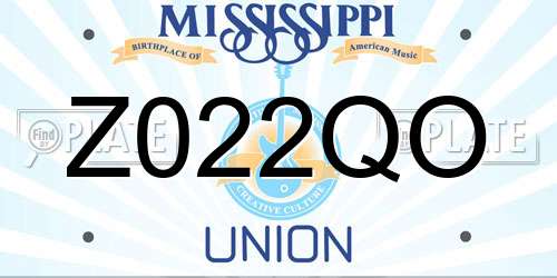 Z022QO Mississippi License Plate