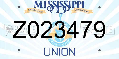 Z023479 Mississippi License Plate