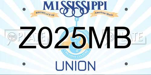 Z025MB Mississippi License Plate