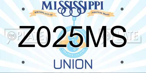 Z025MS Mississippi License Plate
