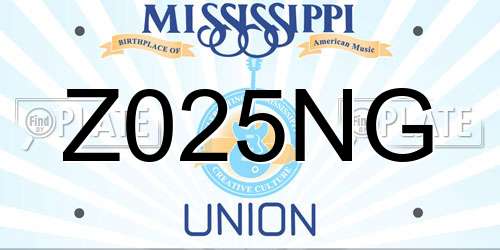 Z025NG Mississippi License Plate