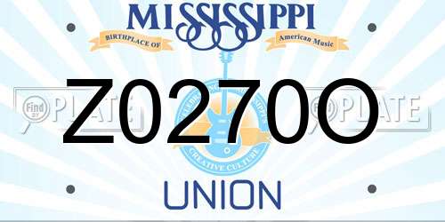 Z0270O Mississippi License Plate