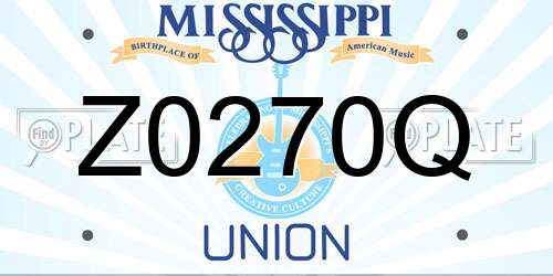 Z0270Q Mississippi License Plate