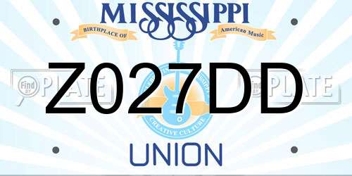 Z027DD Mississippi License Plate
