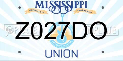 Z027DO Mississippi License Plate