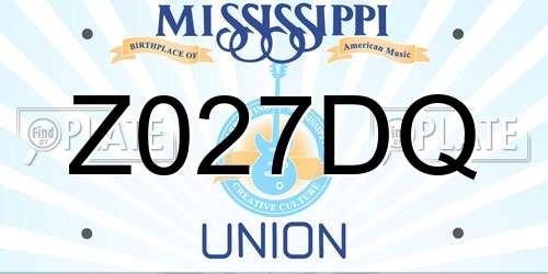Z027DQ Mississippi License Plate