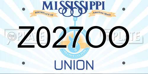 Z027OO Mississippi License Plate