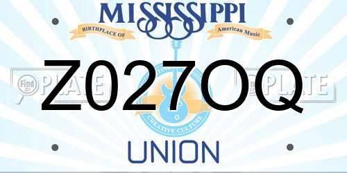 Z027OQ Mississippi License Plate