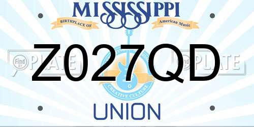 Z027QD Mississippi License Plate