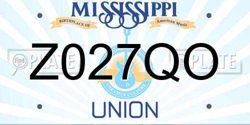 Z027QO Mississippi License Plate