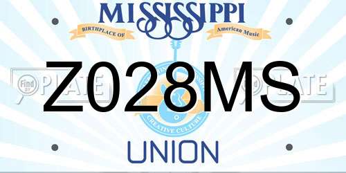 Z028MS Mississippi License Plate