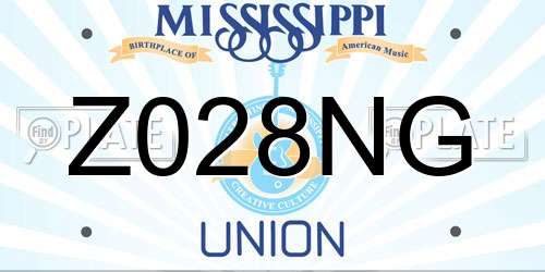Z028NG Mississippi License Plate