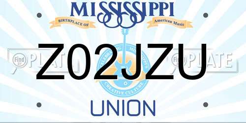 Z02JZU Mississippi License Plate