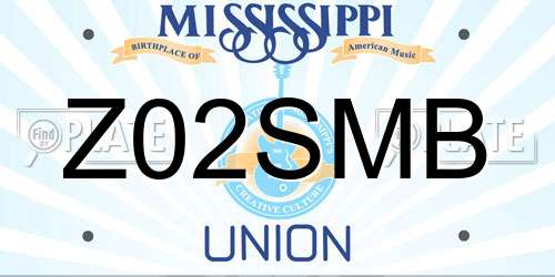 Z02SMB Mississippi License Plate