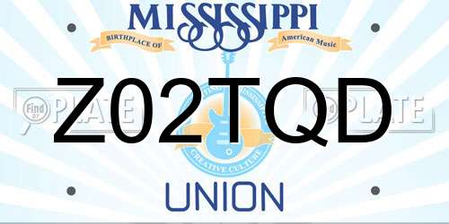 Z02TQD Mississippi License Plate