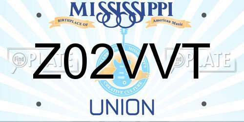 Z02VVT Mississippi License Plate