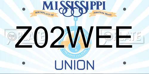 Z02WEE Mississippi License Plate