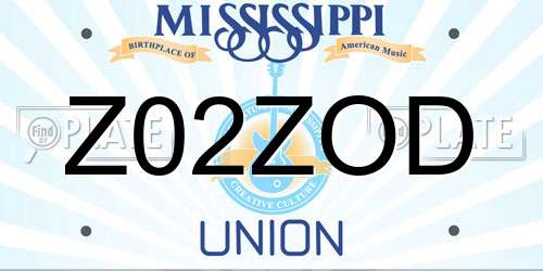 Z02ZOD Mississippi License Plate