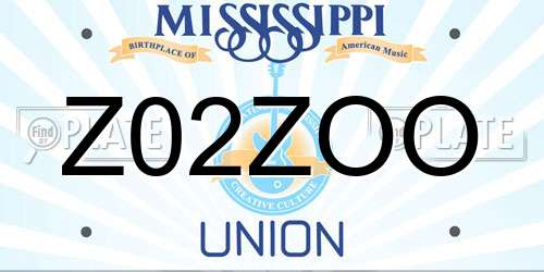 Z02ZOO Mississippi License Plate