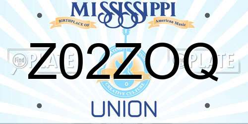 Z02ZOQ Mississippi License Plate