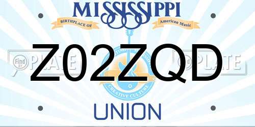 Z02ZQD Mississippi License Plate