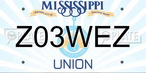 Z03WEZ Mississippi License Plate