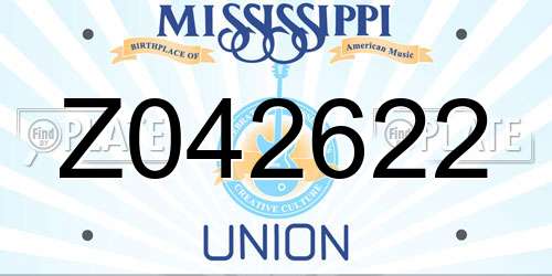 Z042622 Mississippi License Plate