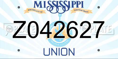 Z042627 Mississippi License Plate