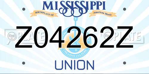 Z04262Z Mississippi License Plate
