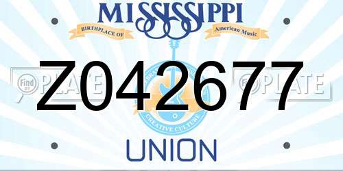 Z042677 Mississippi License Plate
