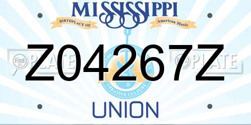 Z04267Z Mississippi License Plate