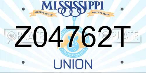 Z04762T Mississippi License Plate
