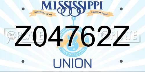 Z04762Z Mississippi License Plate