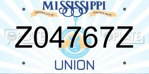 Z04767Z Mississippi License Plate